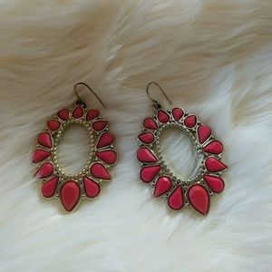Gold & pink earrings